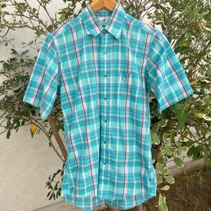 Vintage 1990s Flying Scotsman Plaid Duck Shirt Small 19x28 USA